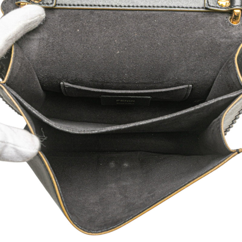 フェンディ キャナイ スモール チェーン ショルダーバッグ 8M0381 ブラック レザー レディース FENDI 【中古】
