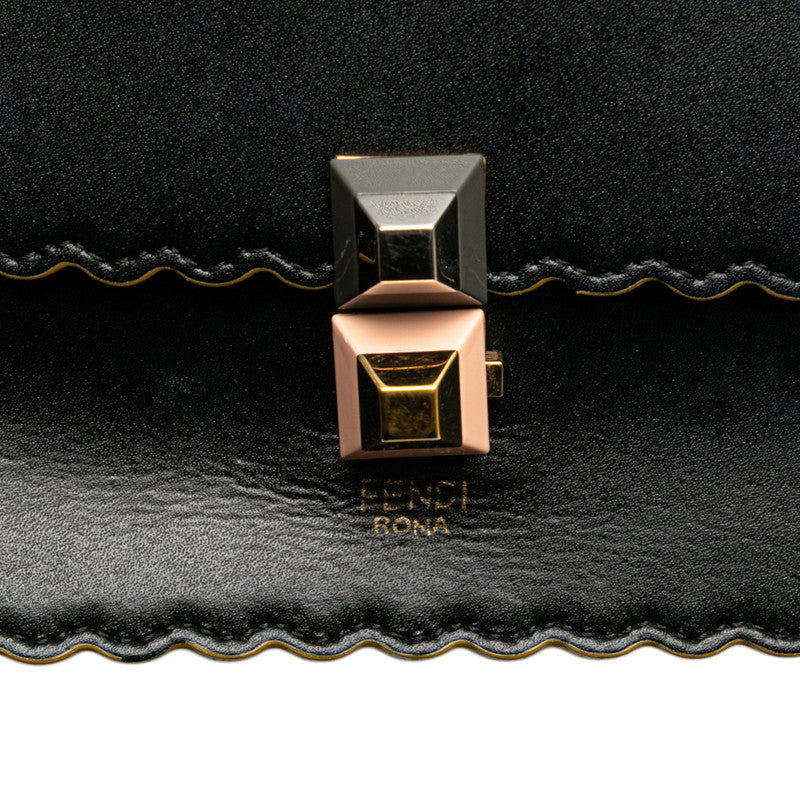 フェンディ キャナイ スモール チェーン ショルダーバッグ 8M0381 ブラック レザー レディース FENDI 【中古】
