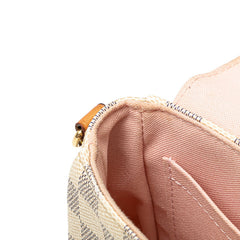 ルイ ヴィトン ダミエ アズール クロワゼット ハンドバッグ ショルダーバッグ 2WAY N41581 アイボリー ブラウン PVC レザー レディース LOUIS VUITTON 【中古】