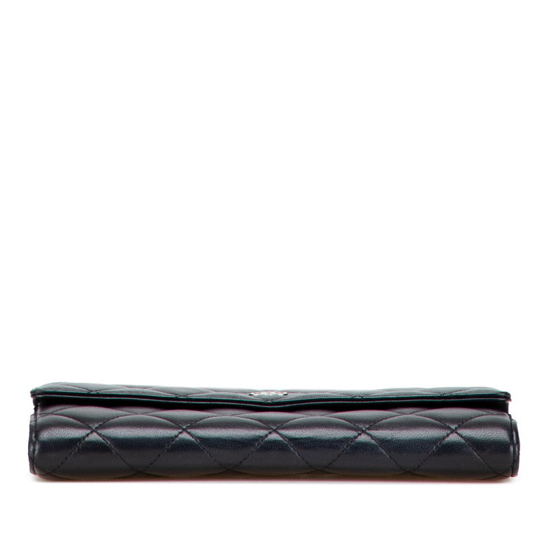シャネル マトラッセ ココマーク 長財布 ブラック ラムスキン レディース CHANEL 【中古】
