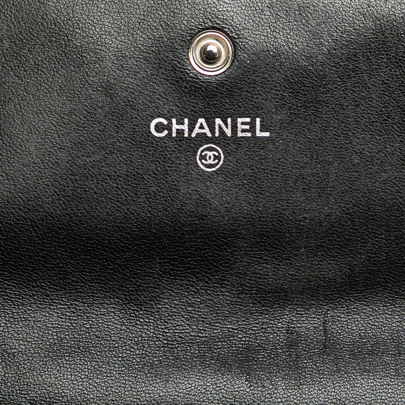 シャネル マトラッセ ココマーク 長財布 ブラック ラムスキン レディース CHANEL 【中古】