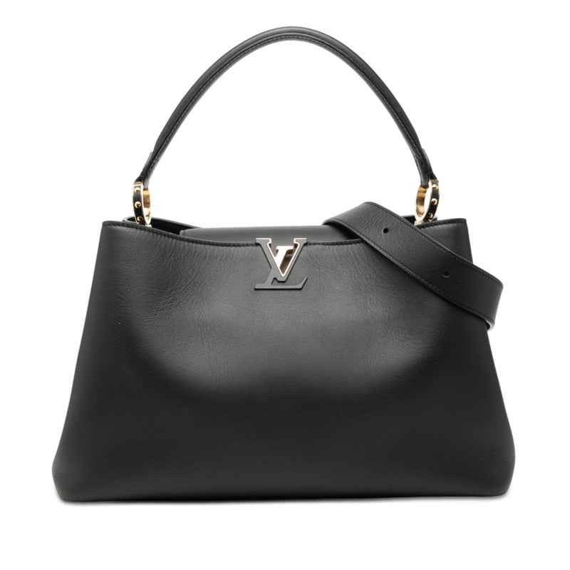 ルイ ヴィトン カプシーヌ スープルGM ハンドバッグ ショルダーバッグ 2WAY M24607 ブラック レザー レディース LOUIS VUITTON 【中古】