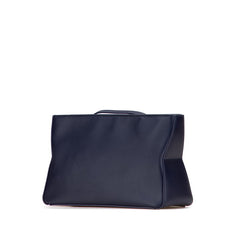 サルヴァトーレフェラガモ ロゴ セカンドバッグ ネイビー レザー レディース Salvatore Ferragamo 【中古】