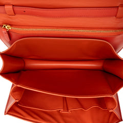 セリーヌ クラシックボックス ミディアム 斜めかけ ショルダーバッグ オレンジ レザー レディース CELINE 【中古】
