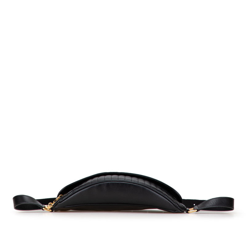 セリーヌ Cチャーム ウエストバッグ ボディバッグ ブラック レザー レディース CELINE 【中古】