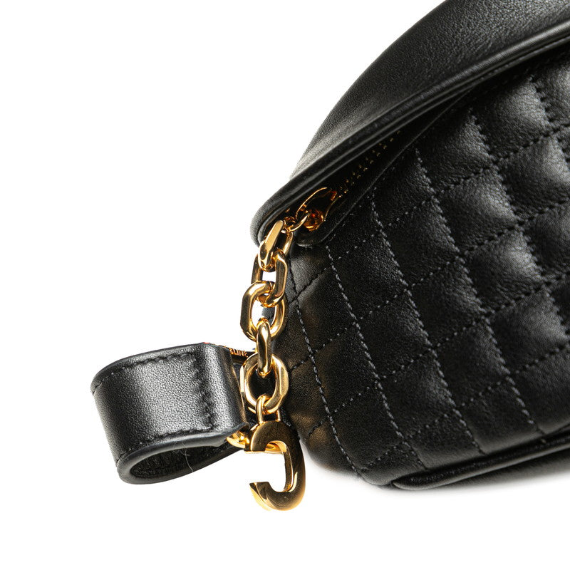 セリーヌ Cチャーム ウエストバッグ ボディバッグ ブラック レザー レディース CELINE 【中古】