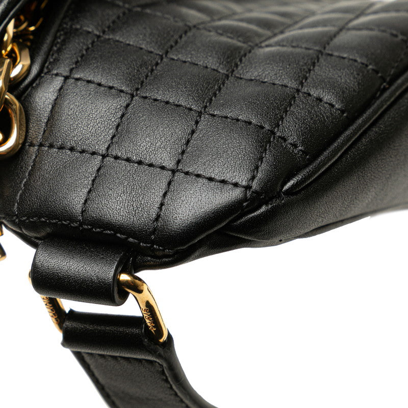 セリーヌ Cチャーム ウエストバッグ ボディバッグ ブラック レザー レディース CELINE 【中古】
