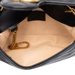 グッチ GGマーモント キルティング スーパーミニ チェーン ショルダーバッグ 476433 ブラック レザー レディース GUCCI 中古