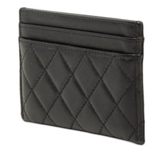シャネル ココマーク ボーイシャネル カードケース パスケース ブラック ラムスキン レディース CHANEL 【中古】