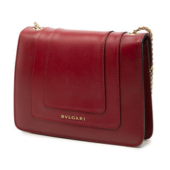 ブルガリ セルぺンティフォーエバー チェーン ショルダーバッグ レッド系 レザー レディース BVLGARI 【中古】