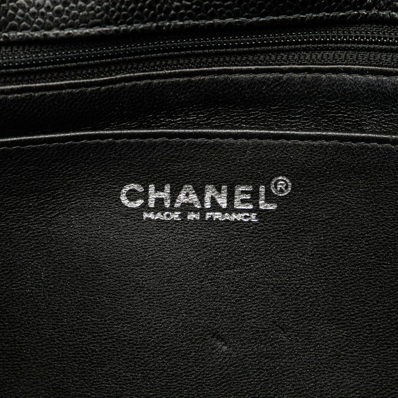 シャネル マトラッセ ココマーク チェーンショルダーバッグ ブラック キャビアスキン レディース CHANEL 【中古】