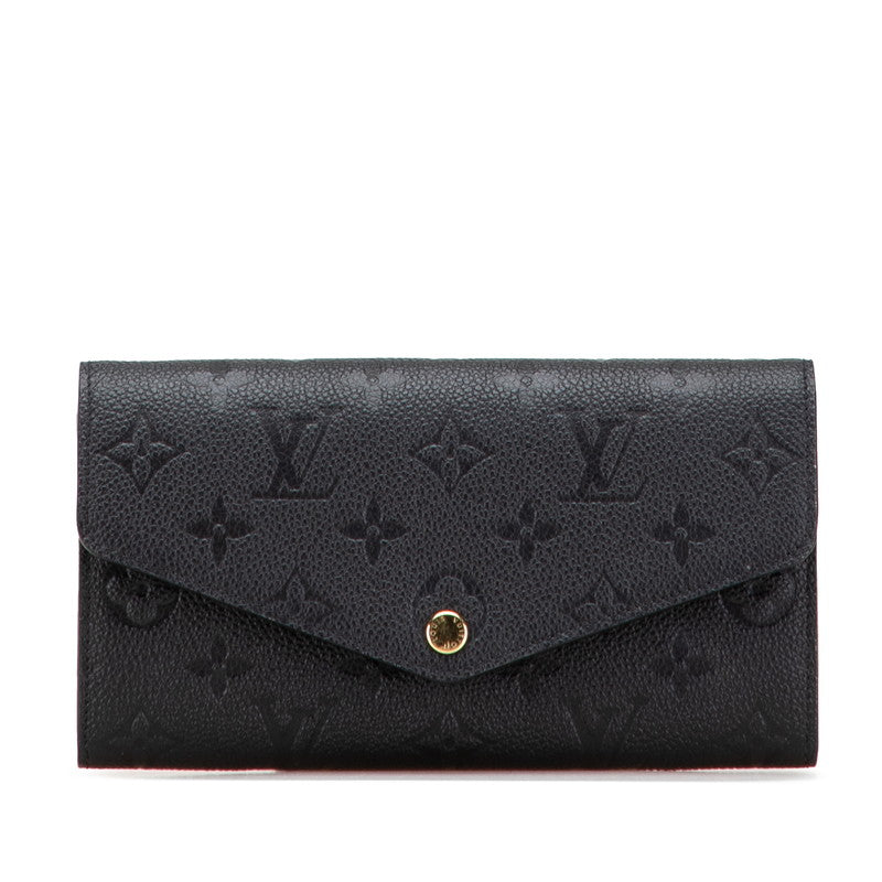 ルイ ヴィトン モノグラム アンプラント ポルトフォイユ サラ 長財布 M82257 ノワール ブラック レザー レディース LOUIS VUITTON 【中古】