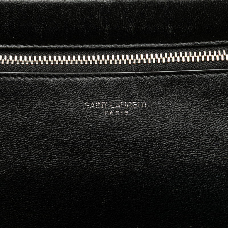 サンローラン ロゴ ショルダーバッグ 581697 ブラック レザー レディース SAINT LAURENT 【中古】