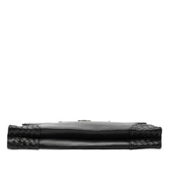 ボッテガヴェネタ イントレチャート ビジネスバッグ ブリーフケース ブラック レザー メンズ BOTTEGAVENETA 【中古】