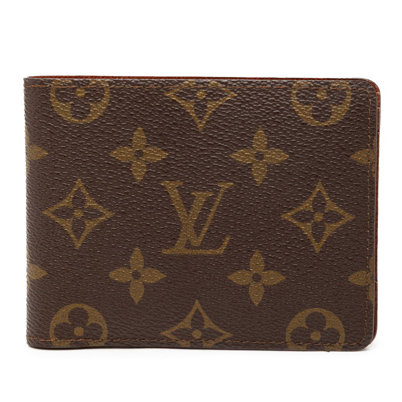 ルイ ヴィトン モノグラム ポルトフォイユ ミュルティプル 二つ折り財布 M60895 ブラウン PVC レディース LOUIS VUITTON 【中古】