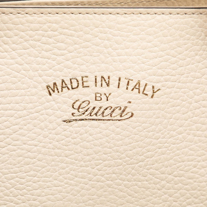 グッチ スウィング ミニ ハンドバッグ ショルダーバッグ 2WAY 368827 ホワイト レザー レディース GUCCI 【中古】