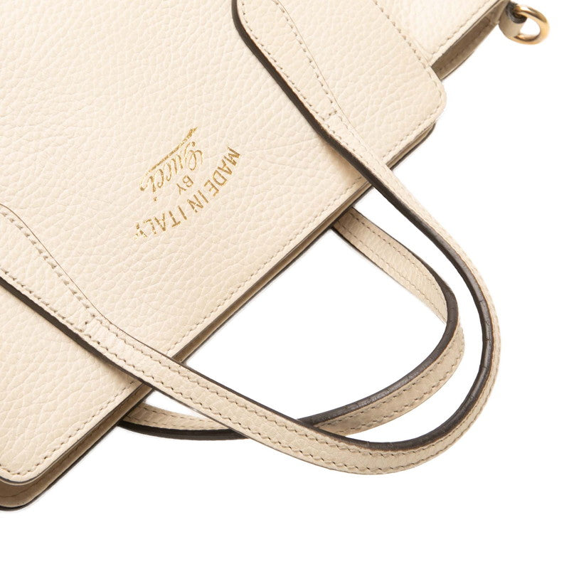 グッチ スウィング ミニ ハンドバッグ ショルダーバッグ 2WAY 368827 ホワイト レザー レディース GUCCI 【中古】