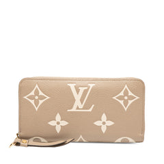 ルイ ヴィトン モノグラム アンプラント ジッピー ウォレット ラウンドファスナー 長財布 M69794 トゥルトレールクレーム ベージュ レザー レディース LOUIS VUITTON 【中古】