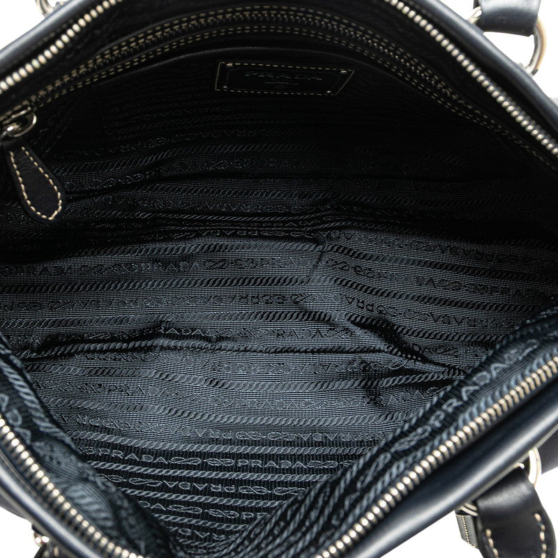 プラダ ハンドバッグ ショルダーバッグ 2WAY ネイビー ナイロン レザー レディース PRADA 【中古】