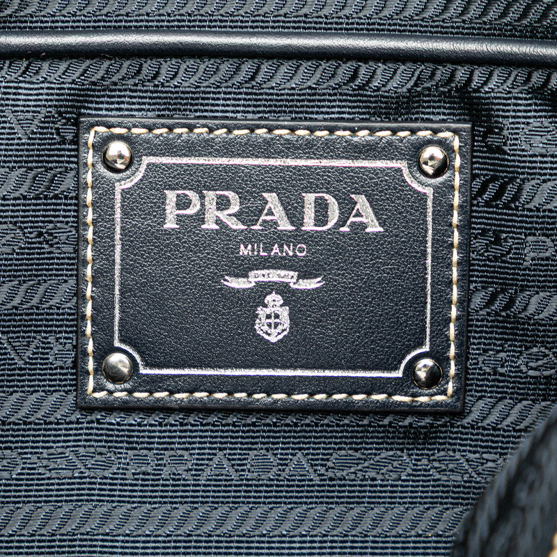 プラダ ハンドバッグ ショルダーバッグ 2WAY ネイビー ナイロン レザー レディース PRADA 【中古】