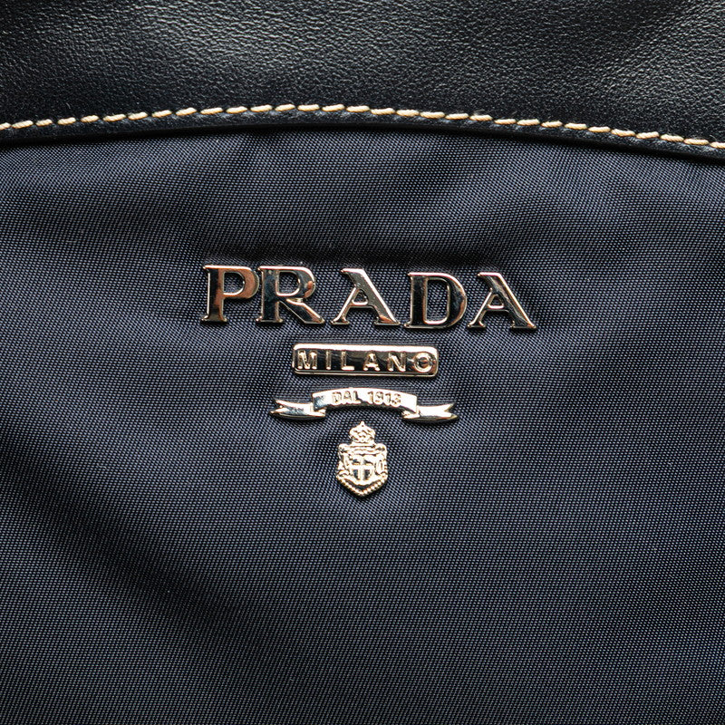 プラダ ハンドバッグ ショルダーバッグ 2WAY ネイビー ナイロン レザー レディース PRADA 【中古】
