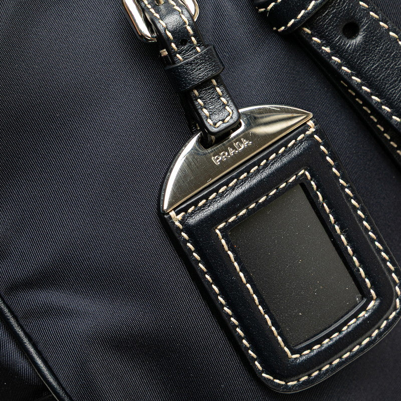 プラダ ハンドバッグ ショルダーバッグ 2WAY ネイビー ナイロン レザー レディース PRADA 【中古】