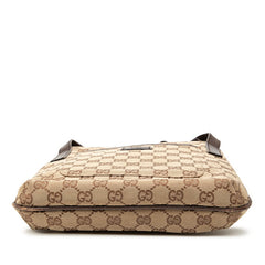 グッチ GGキャンバス 斜め掛け ショルダーバッグ 122793 ベージュ ブラウン キャンバス レザー レディース GUCCI 中古
