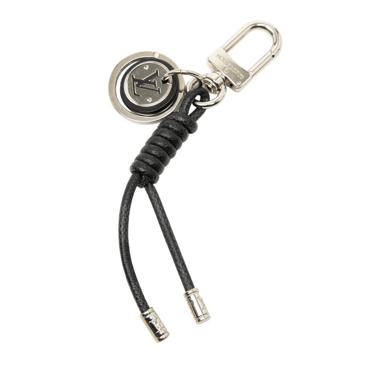 ルイ ヴィトン ダミエ グラフィット バッグチャーム キーホルダー M67224 グレー シルバー レザー メタル レディース LOUIS VUITTON 【中古】