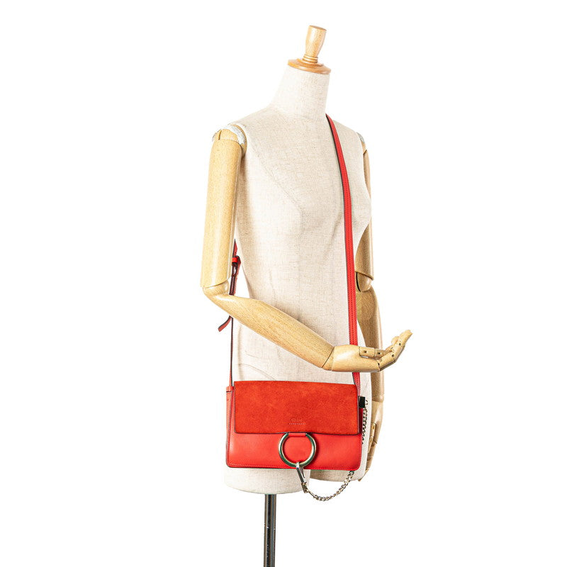 クロエ 斜め掛け ショルダーバッグ レッド レザー スウェード レディース Chloe 【中古】