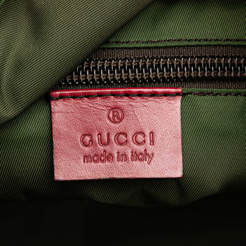 グッチ GGキャンバス ボストンバッグ 153240 ベージュ レッド キャンバス レザー レディース GUCCI 【中古】