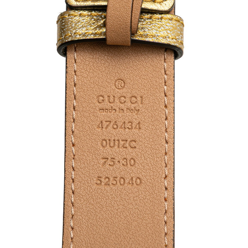 グッチ GGマーモント ウエストバッグ ボディバッグ 476434 ゴールド ピンク レザー レディース GUCCI 【中古】