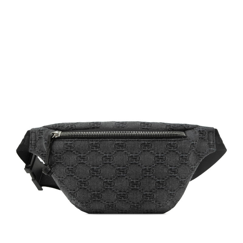 グッチ GGデニム チルドレンズ ボディバッグ ウエストバッグ 502095 グレー ブラック デニム レディース GUCCI 【中古】