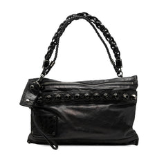 グッチ スタッズ ハンドバッグ ワンショルダー クラッチバッグ 228565 ブラック レザー レディース GUCCI 【中古】