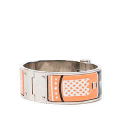 エルメス シャルニエールGM エナメルブレスレット バングル シルバー マルチカラー メタル レディース HERMES 中古