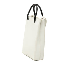 バレンシアガ ショッピング フォンホルダー ハンドバッグ ショルダーバッグ 593826 ホワイト ブラック レザー レディース BALENCIAGA 【中古】