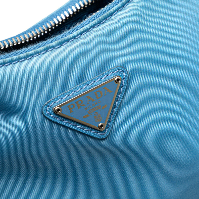 プラダ 三角ロゴプレート Re-Edition 2005 ハンドバッグ ショルダーバッグ 2WAY 1BH204 ライトブルー ナイロン レディース PRADA 【中古】