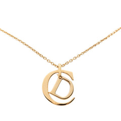 ディオール CDロゴ チェーン ペンダント ネックレス ゴールド メッキ レディース Dior 【中古】