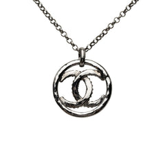 シャネル ココマーク ペンダント ネックレス A19P ブラック ラインストーン ガンメタル レディース CHANEL 【中古】