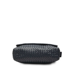 ボッテガヴェネタ イントレチャート 斜め掛け ショルダーバッグ ネイビー レザー レディース BOTTEGAVENETA 【中古】