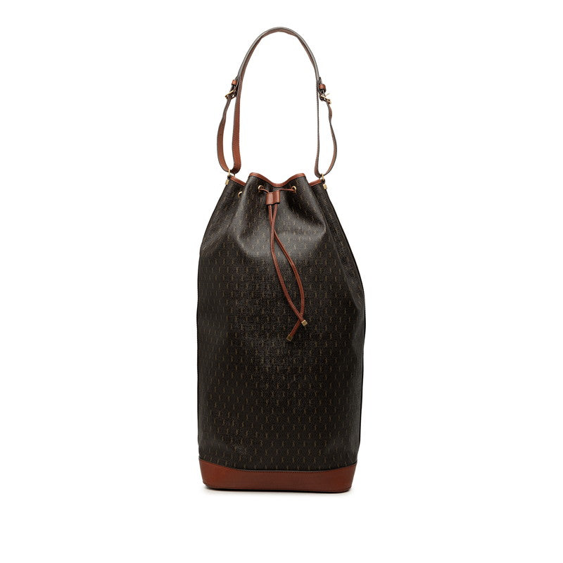 サンローラン ル・モノグラム バケットバッグ ショルダーバッグ 巾着 668581 ブラウン PVC レザー レディース SAINT LAURENT 中古
