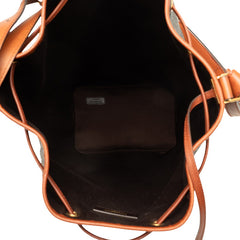 サンローラン ル・モノグラム バケットバッグ ショルダーバッグ 巾着 668581 ブラウン PVC レザー レディース SAINT LAURENT 中古