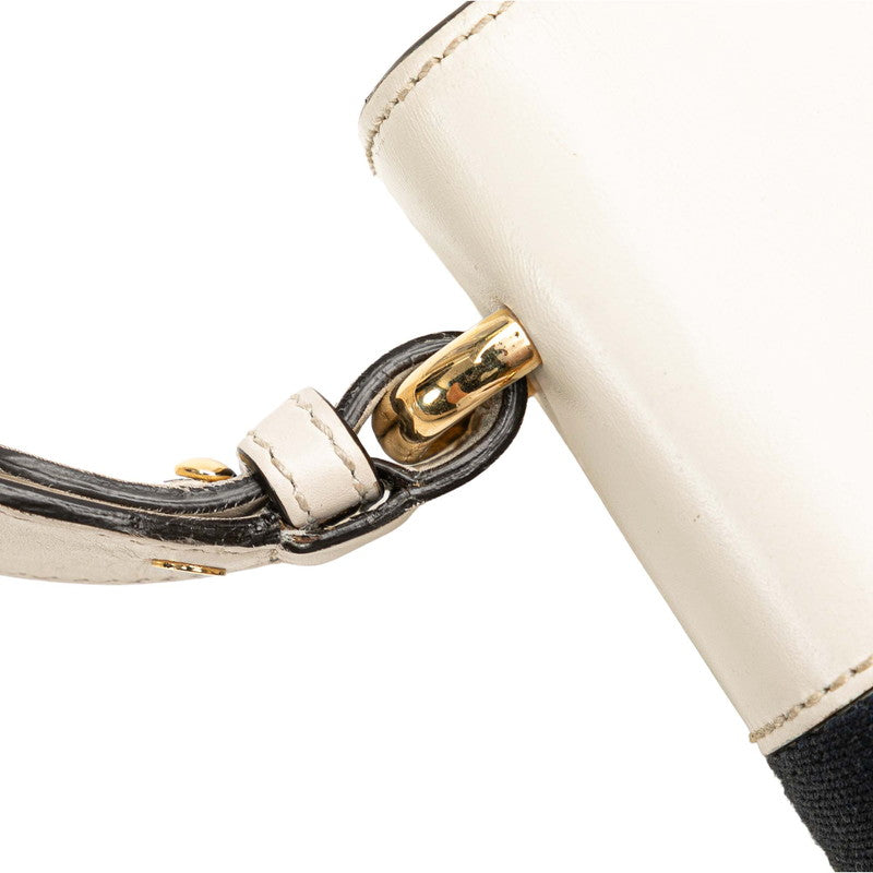 グッチ シルヴィ ワンショルダーバッグ 421882 ホワイト レザー レディース GUCCI 【中古】