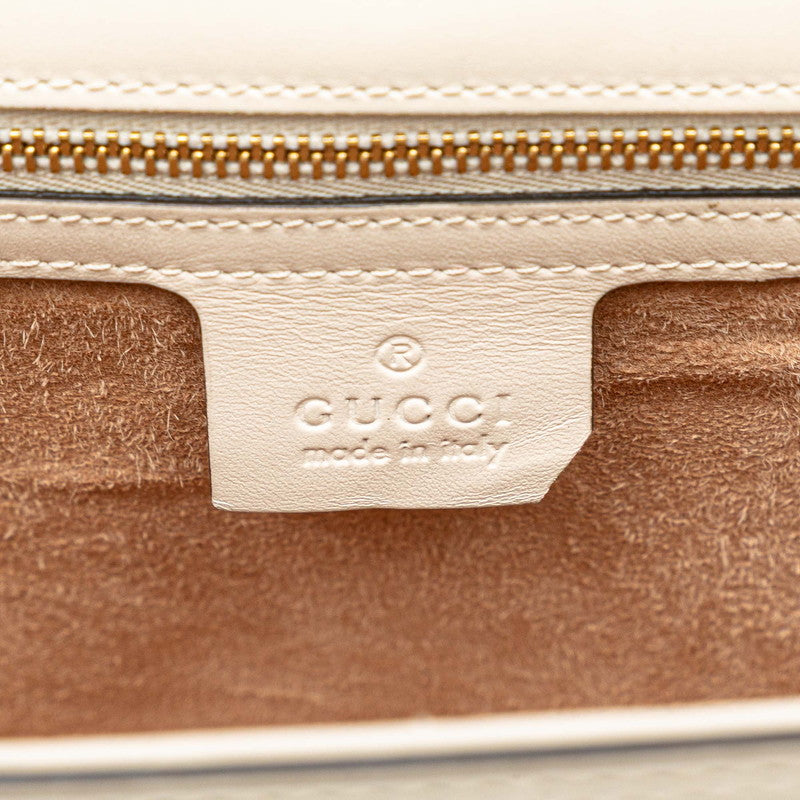 グッチ シルヴィ ワンショルダーバッグ 421882 ホワイト レザー レディース GUCCI 【中古】