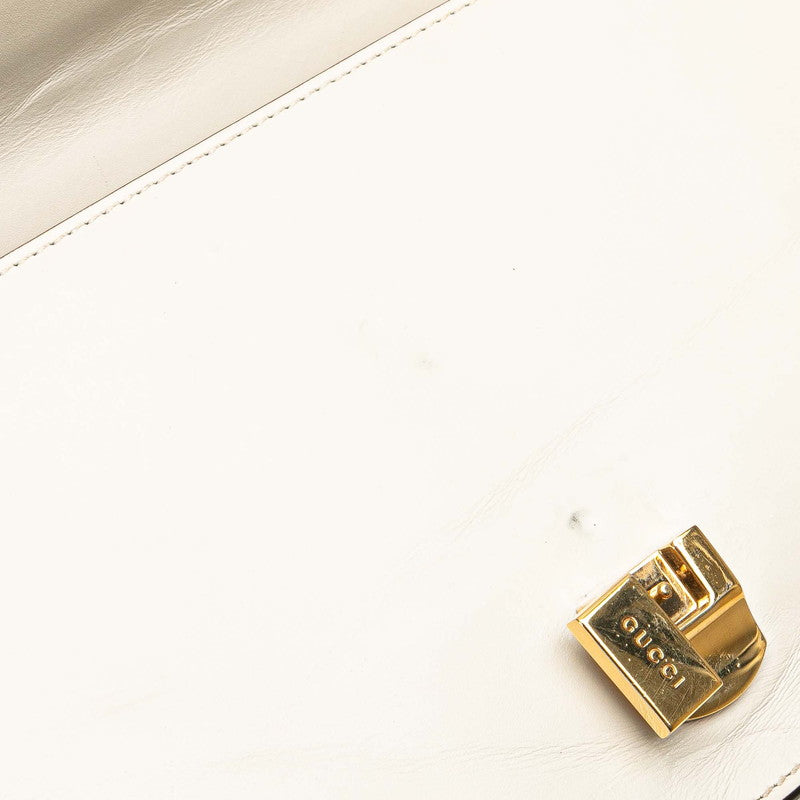 グッチ シルヴィ ワンショルダーバッグ 421882 ホワイト レザー レディース GUCCI 【中古】