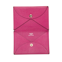 エルメス カルヴィ カードケース A刻印 2017年 パープル レザー レディース HERMES 中古