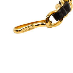 シャネル ココマーク チェーンベルト ゴールド ブラック メッキ レザー レディース CHANEL 【中古】