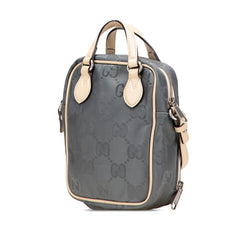 グッチ GGナイロン オフザグリッド ハンドバッグ ショルダーバッグ 2WAY 625850 グレー ベージュ ナイロン レザー レディース GUCCI 【中古】