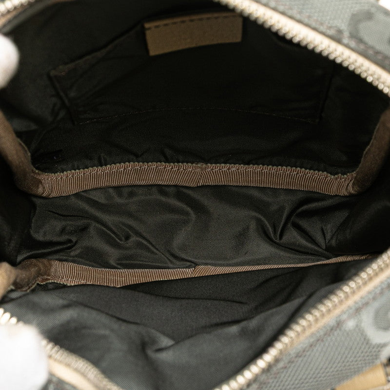 グッチ GGナイロン オフザグリッド ハンドバッグ ショルダーバッグ 2WAY 625850 グレー ベージュ ナイロン レザー レディース GUCCI 【中古】