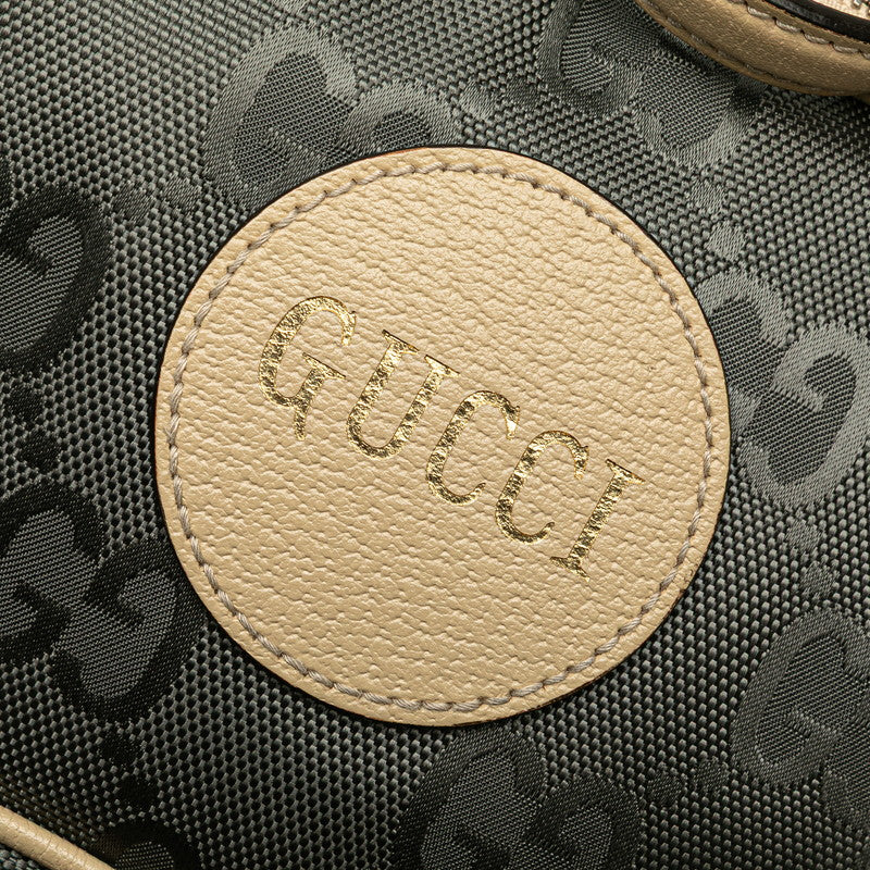 グッチ GGナイロン オフザグリッド ハンドバッグ ショルダーバッグ 2WAY 625850 グレー ベージュ ナイロン レザー レディース GUCCI 【中古】