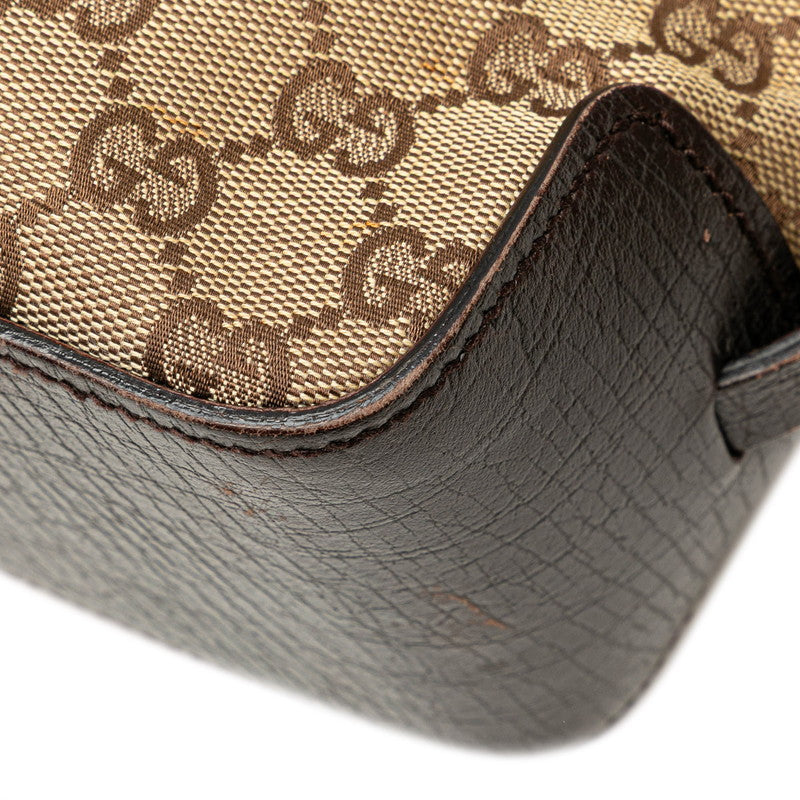 グッチ GGキャンバス トートバッグ ハンドバッグ 107757 ベージュ ブラウン キャンバス レザー レディース GUCCI 【中古】